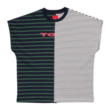 Marine Stripe Sleeveless T-shirt,green, small image number 0