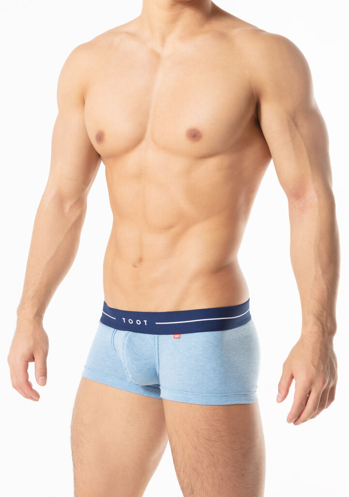 Rough Trimmed Cotton Jersey Boxer,saxe, medium image number 2