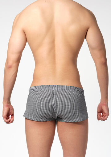 Gingham Seersucker Fit Trunks,navy, small image number 2