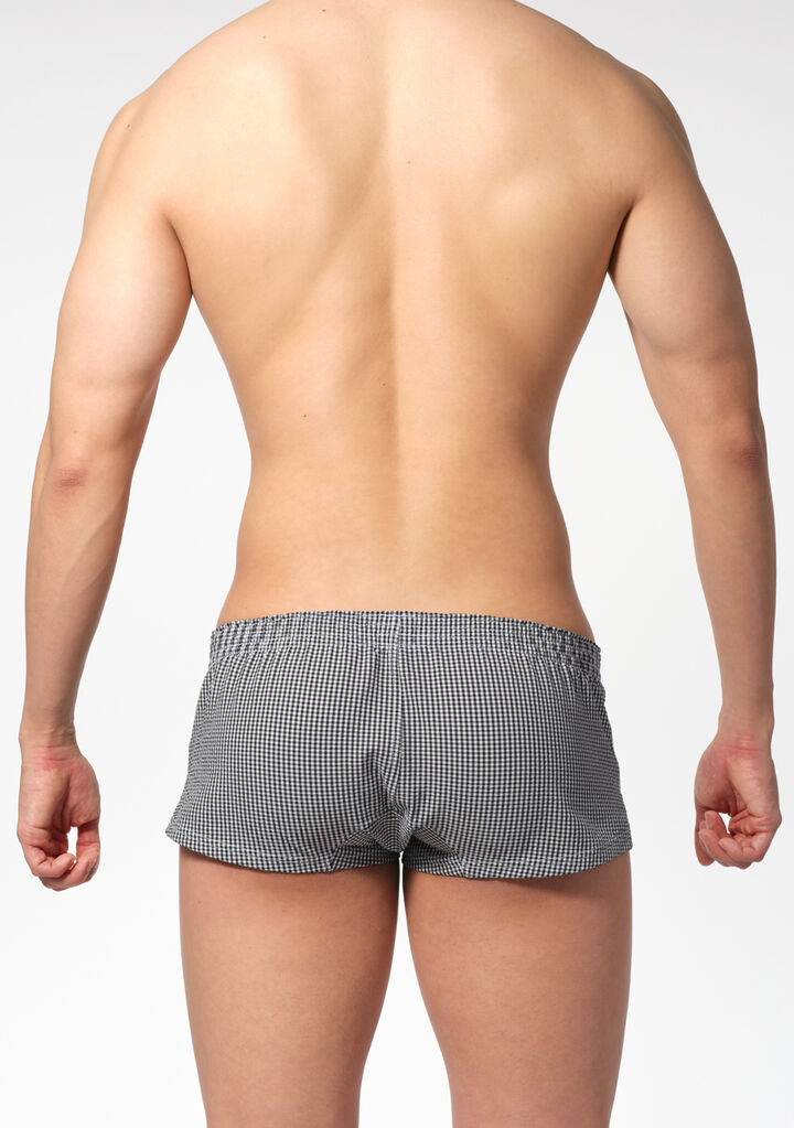 Gingham Seersucker Fit Trunks,navy, medium image number 2