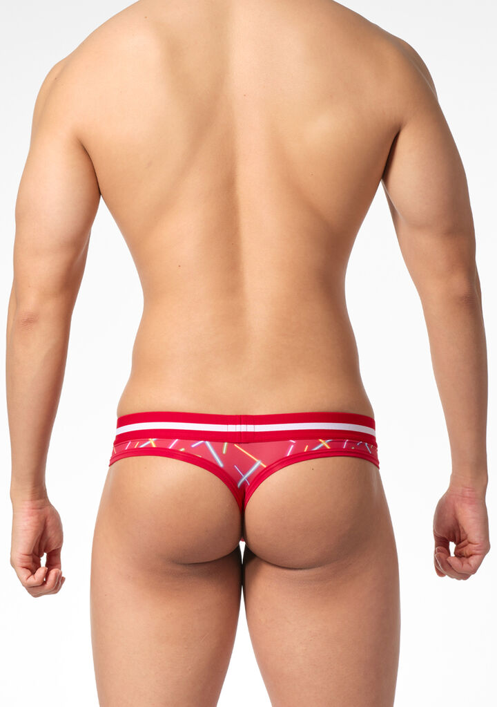 Neon Print Thong,red, medium image number 2