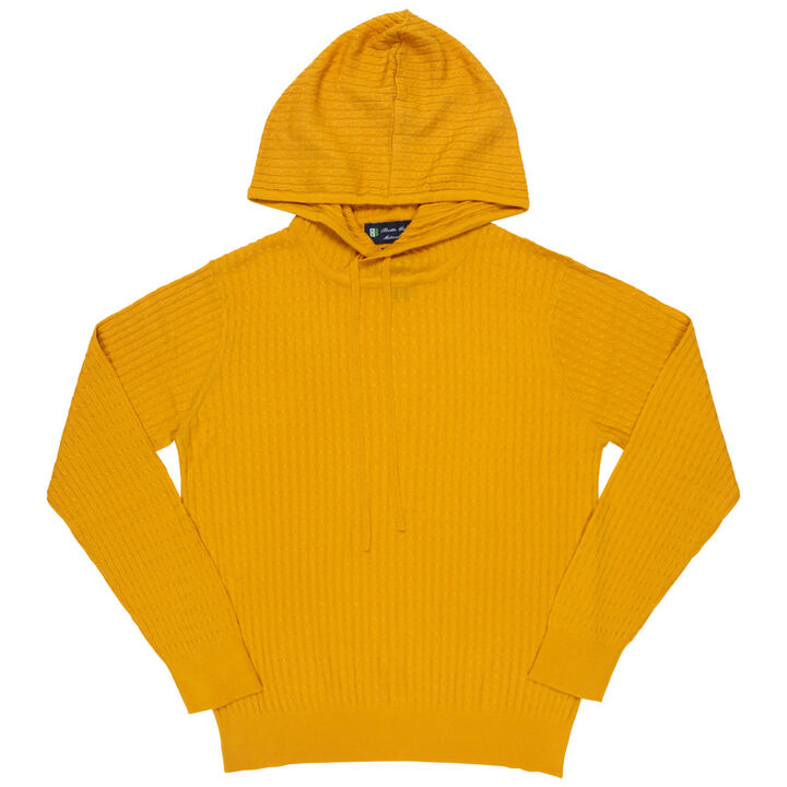 Knit Hoodie,yellow, medium image number 0