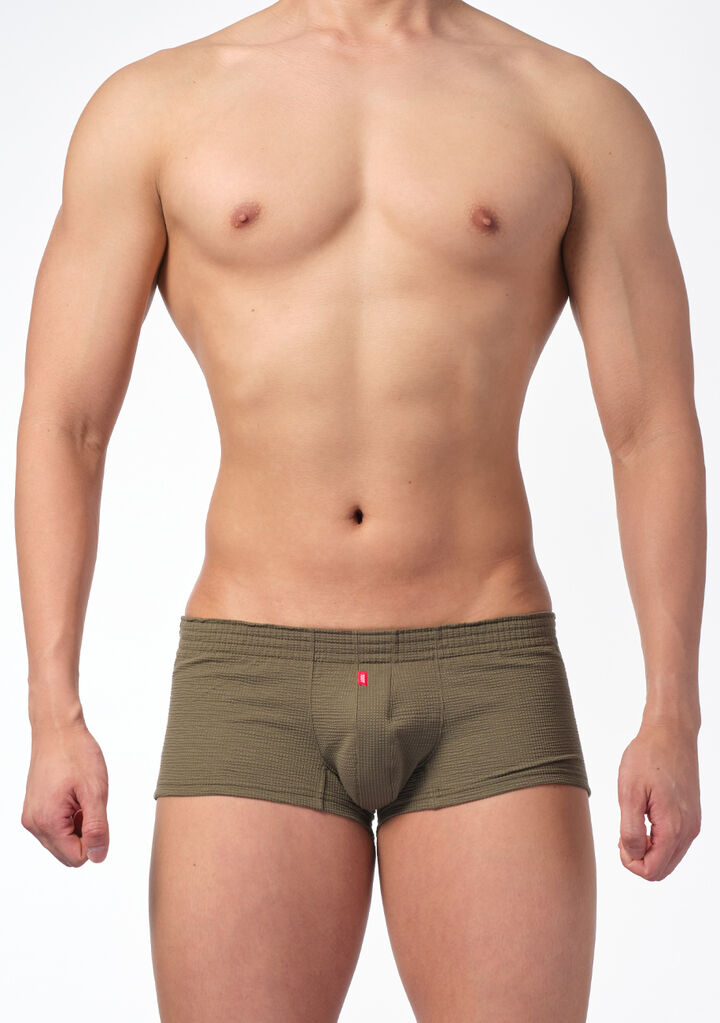 Airy Seersucker Fit Trunks,olive, medium image number 1