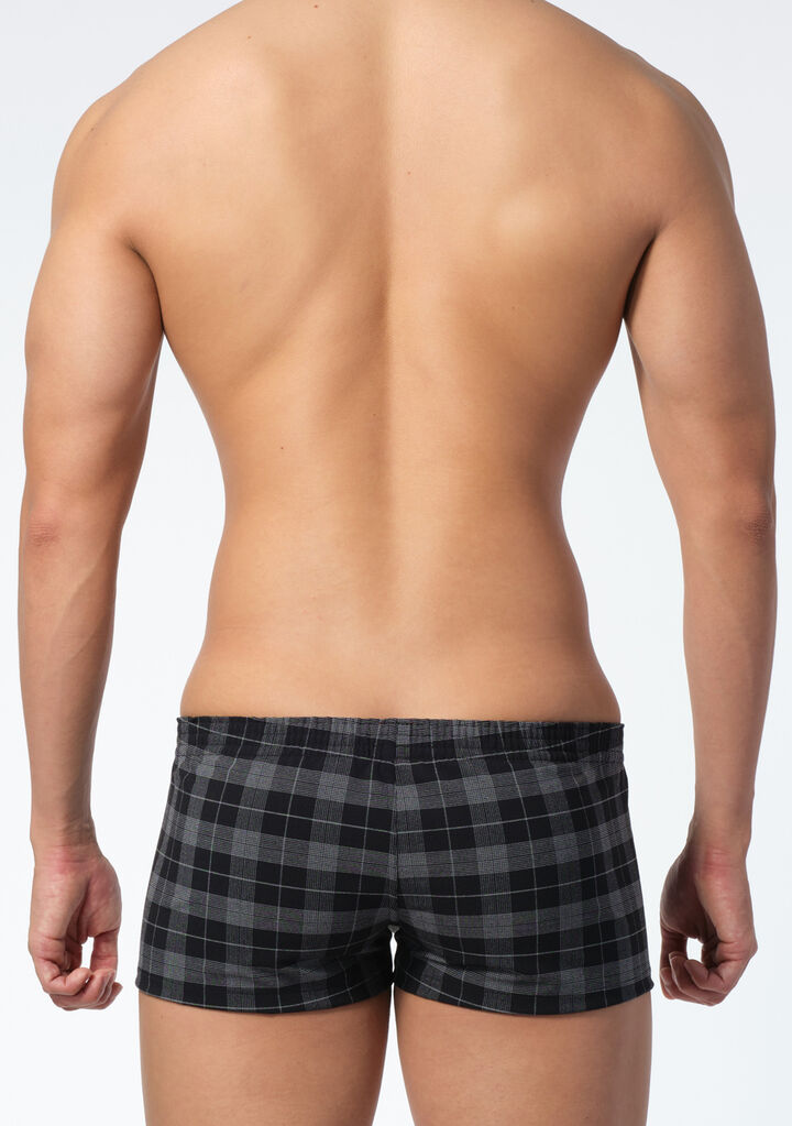 Glen Check Stretchable Trunks,black, medium image number 2