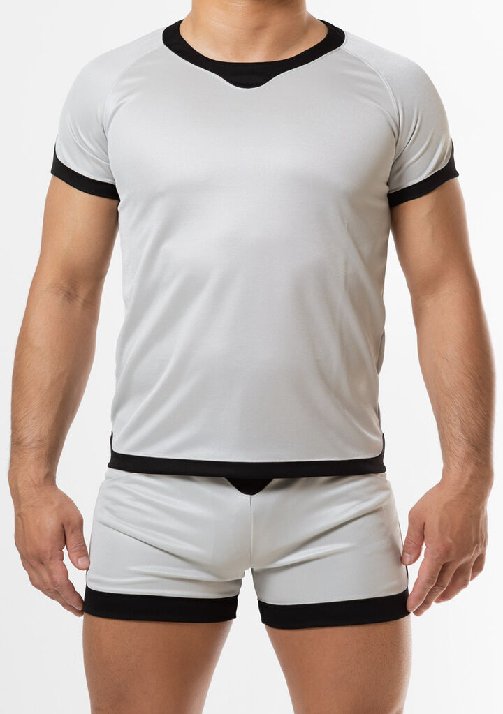 Curvy-cut T-shirt,gray, medium image number 1