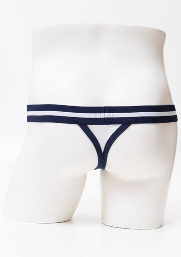 Horizontal-Irregular-Stripe Thong,white, small image number 8