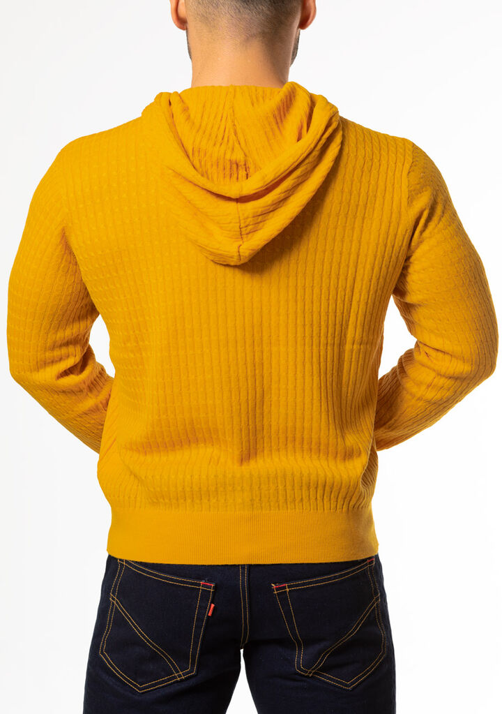 Knit Hoodie,yellow, medium image number 3