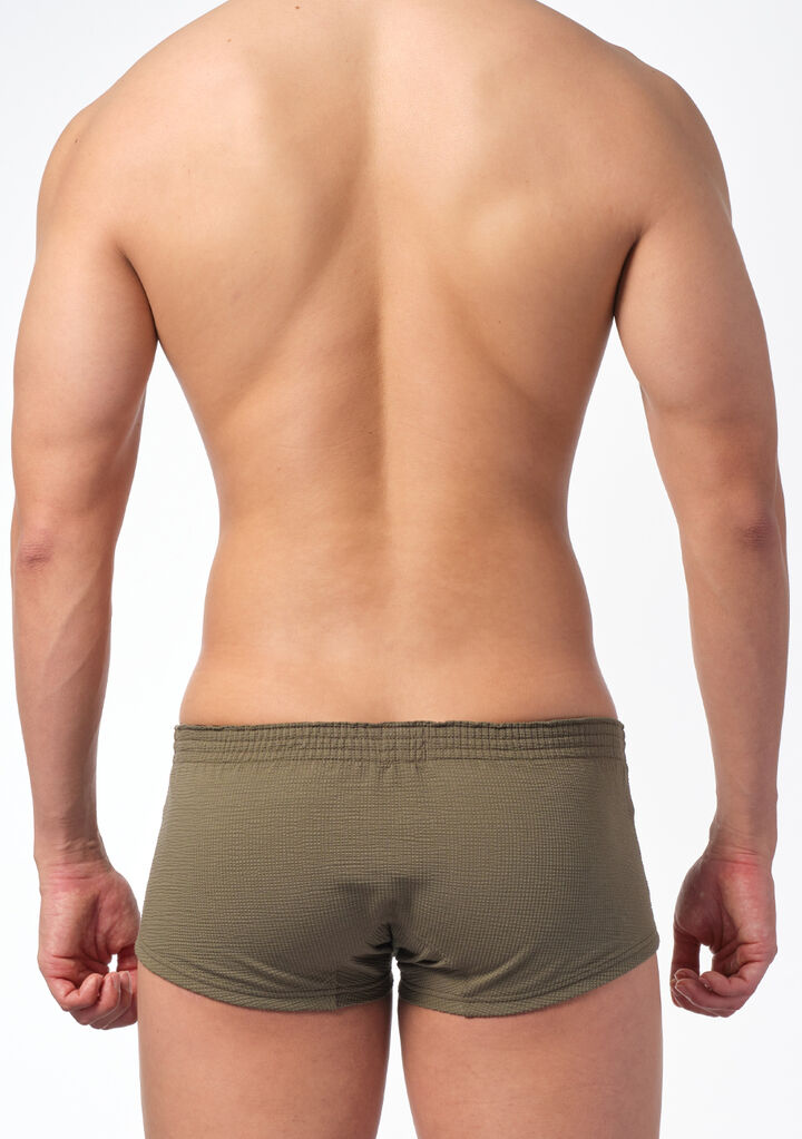 Airy Seersucker Fit Trunks,olive, medium image number 2