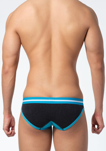 Herringbone Cotton Bikini,turquoise, small image number 2