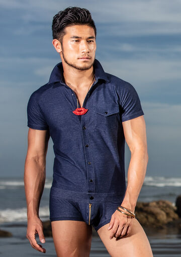 Denim Jersey Union Suit,, small image number 5