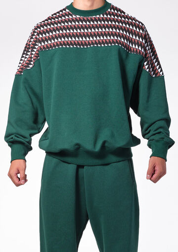 Tribal△ Pullover,green, small image number 1