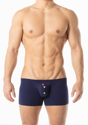 Cotton Long Boxer,navy, small image number 1