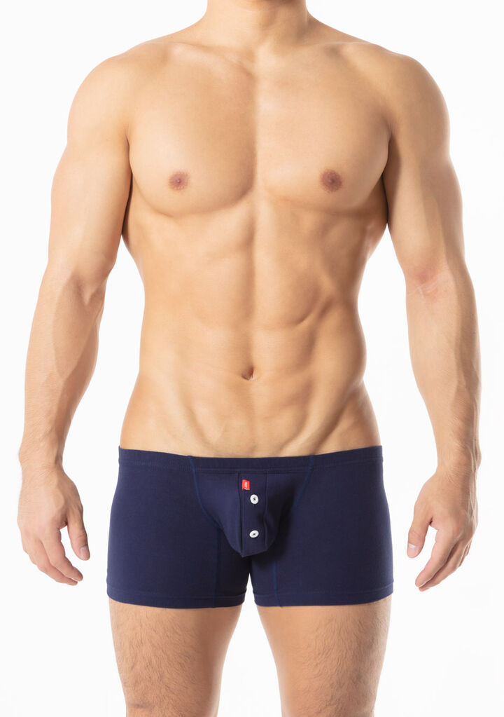 Cotton Long Boxer,navy, medium image number 1