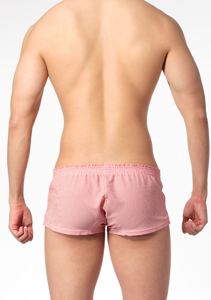 Striped Seersucker Fit Trunks,red, medium image number 2