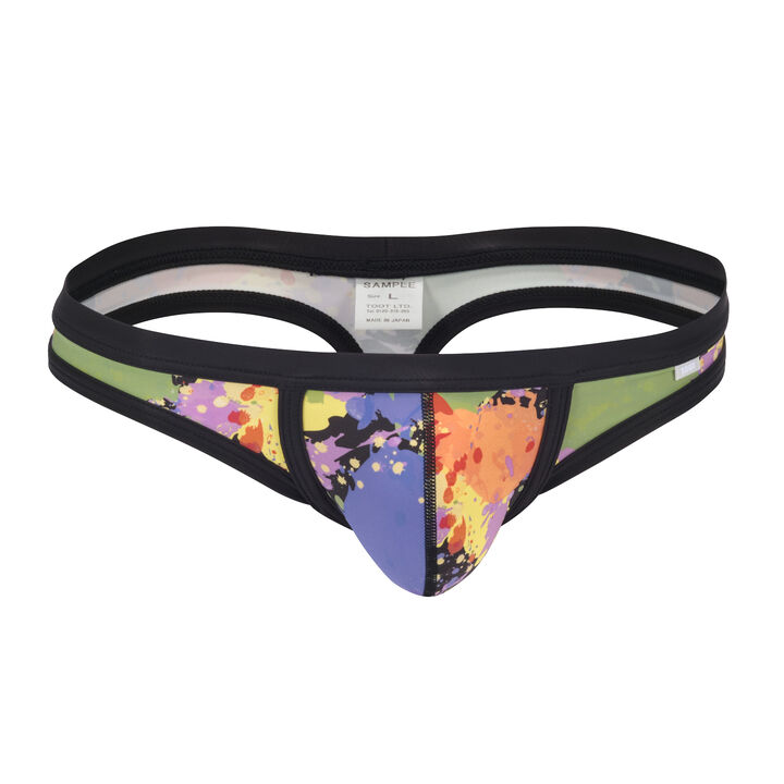 Mixed Paint Thong,black, medium image number 0