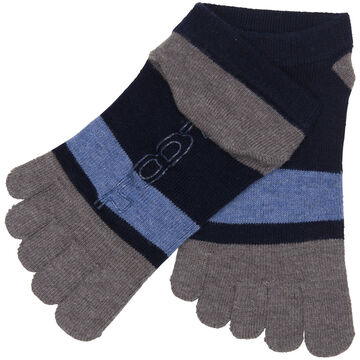 Wide line finger socks,navy, small image number 0