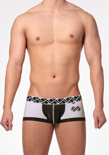 Emblem Print Boxer,ホワイト, small image number 1