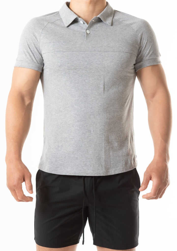 Chest Line Short-Sleeve Shirt,gray, medium image number 1