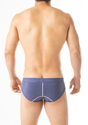 Piece-Dyed Cotton Brief,navy, small image number 3