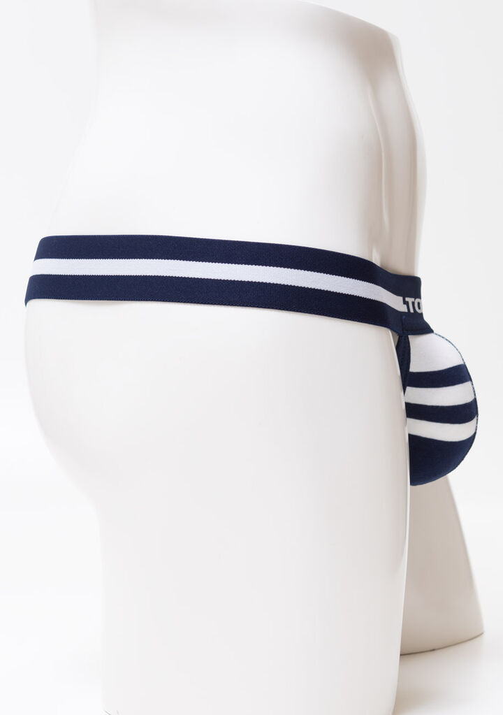 Horizontal-Irregular-Stripe Thong,white, medium image number 7