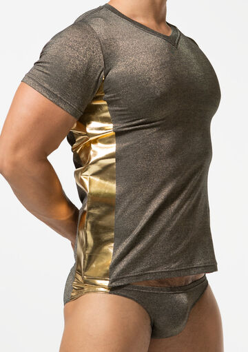 Side metallic lame T,gold, small image number 4