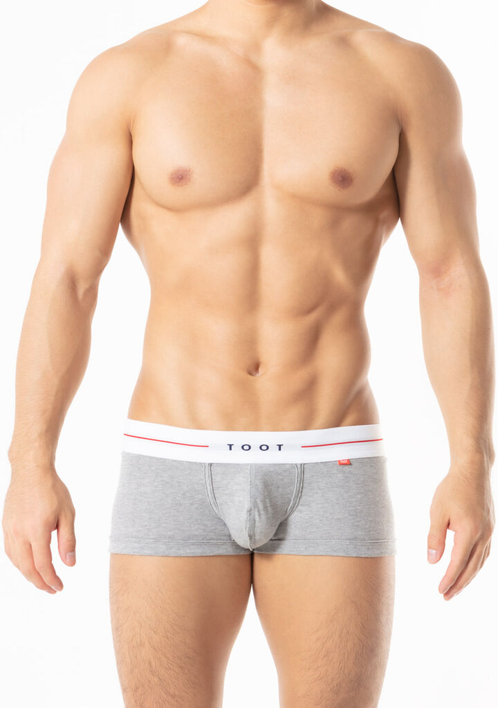 Rough Trimmed Cotton Jersey Boxer,gray, medium image number 1