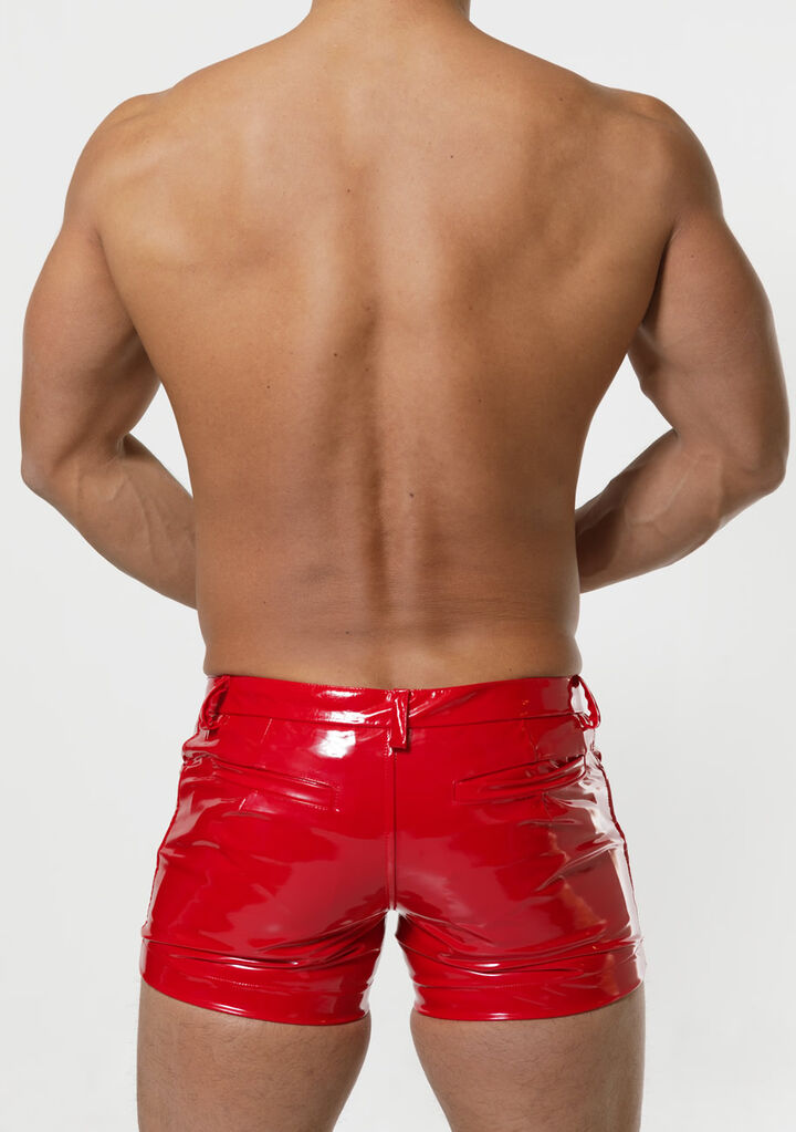 Laminated shorts,red, medium image number 3