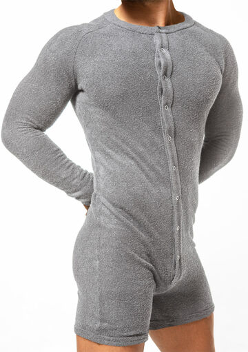 Pile Union Suit,gray, small image number 4