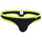 Cotton Half-Bikini Thong,black, swatch