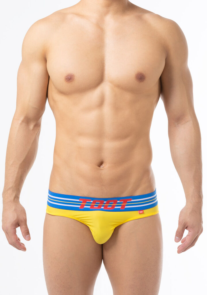 Vivid Color Flat Bikini,yellow, medium image number 1