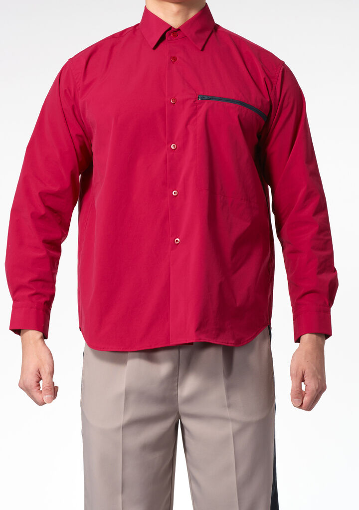 Solid-Man Shirt,レッド, medium image number 1