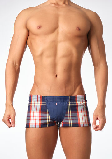 Hybrid Tartan Check Trunks,navy, small image number 1