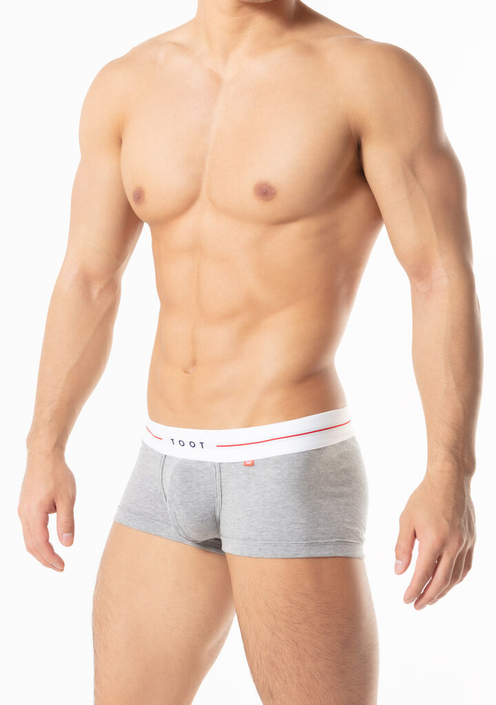Rough Trimmed Cotton Jersey Boxer,gray, medium image number 2