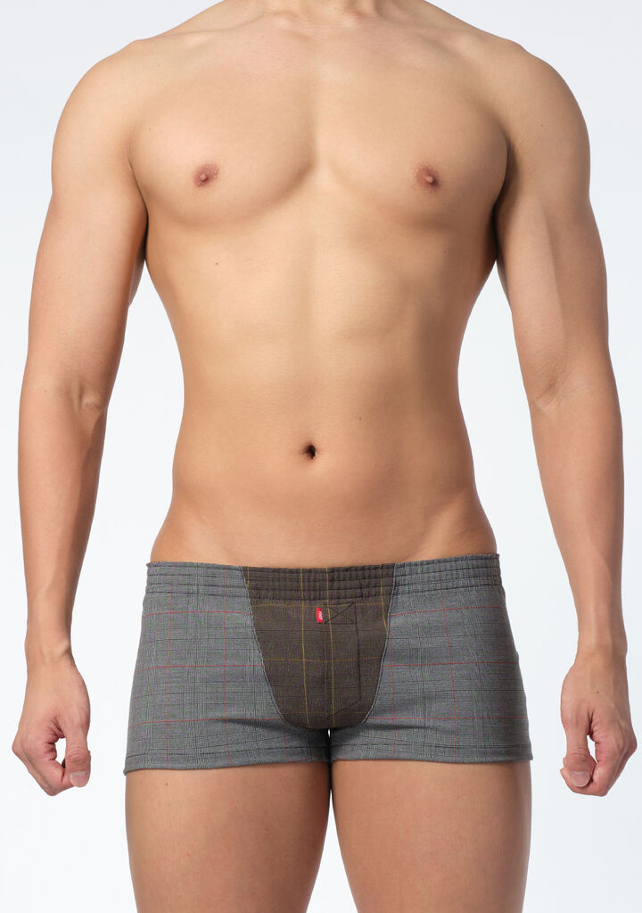 Glen Check Stretchable Trunks,gray, medium image number 1