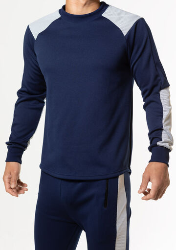 Layered Mesh Pullover,navy, small image number 2