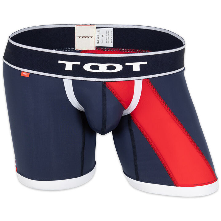 Red Slash Long Boxer,navy, medium image number 0