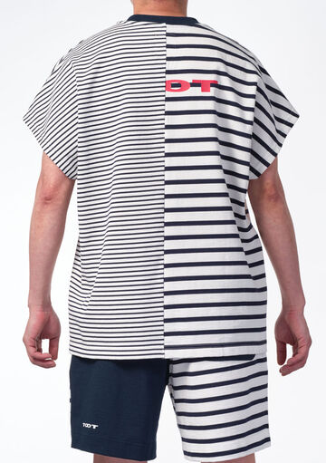 Marine Stripe Sleeveless T-shirt,white, small image number 2