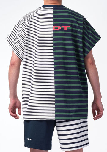 Marine Stripe Sleeveless T-shirt,green, small image number 2