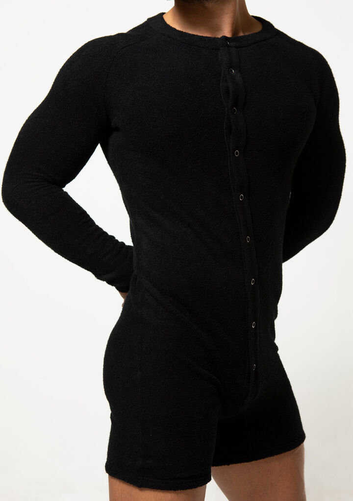Pile Union Suit,black, medium image number 4