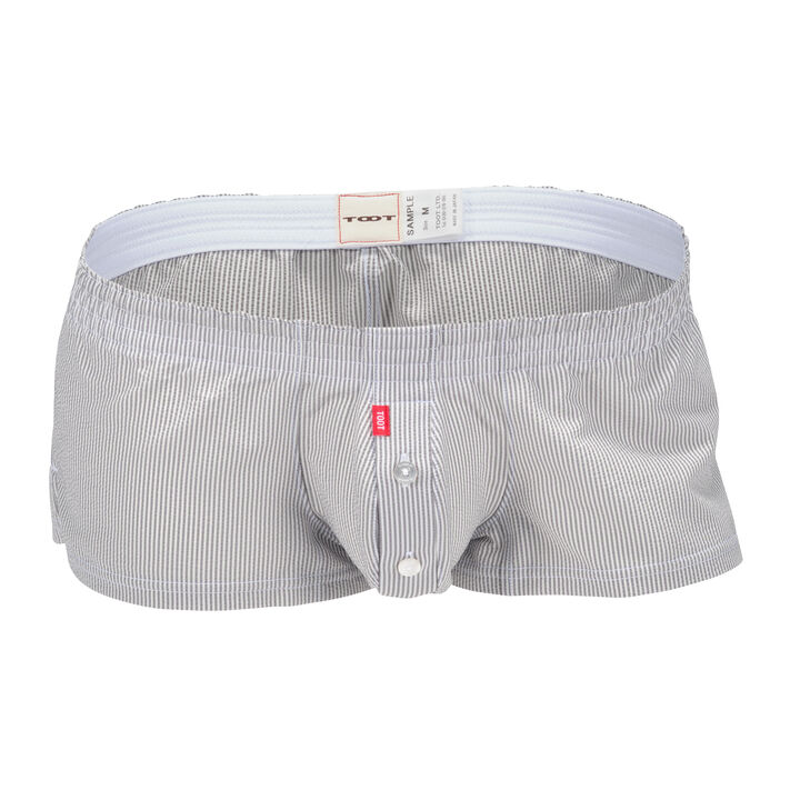 Striped Seersucker Fit Trunks,gray, medium image number 0