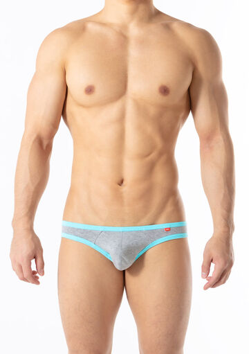 Cotton Half-Bikini Thong,gray, small image number 1