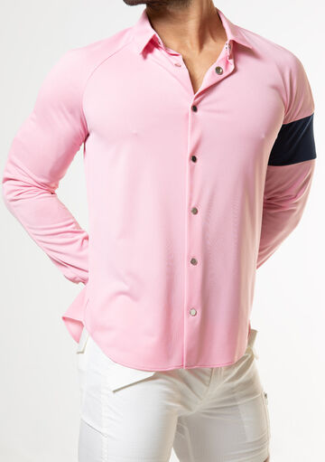 Vivid Line Sleeve Shirt,pink, small image number 4