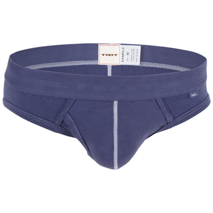 Piece-Dyed Cotton Brief,navy, medium image number 0