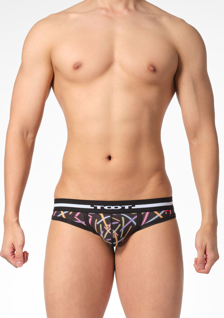 Neon Print Thong,black, medium image number 1