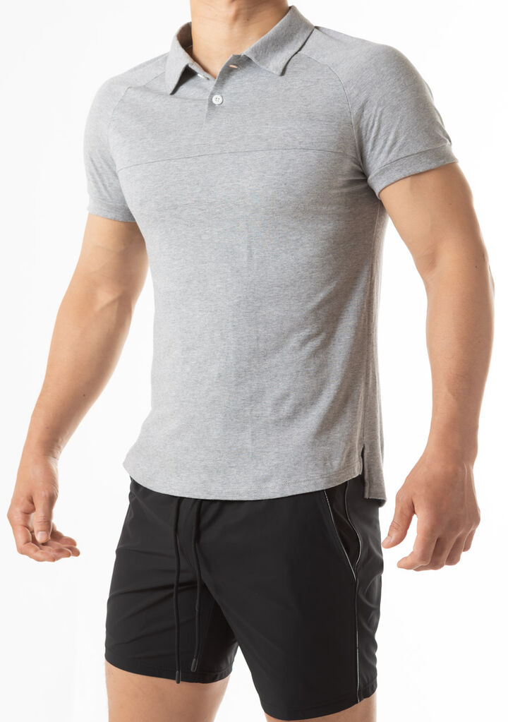 Chest Line Short-Sleeve Shirt,gray, medium image number 2