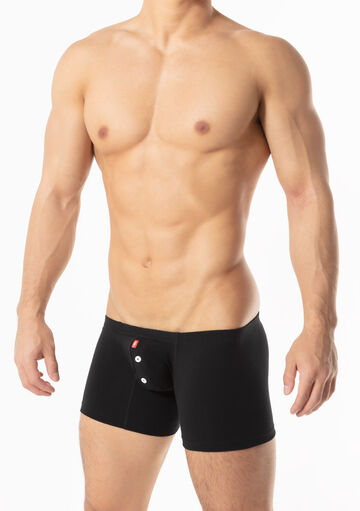 Cotton Long Boxer,black, small image number 2