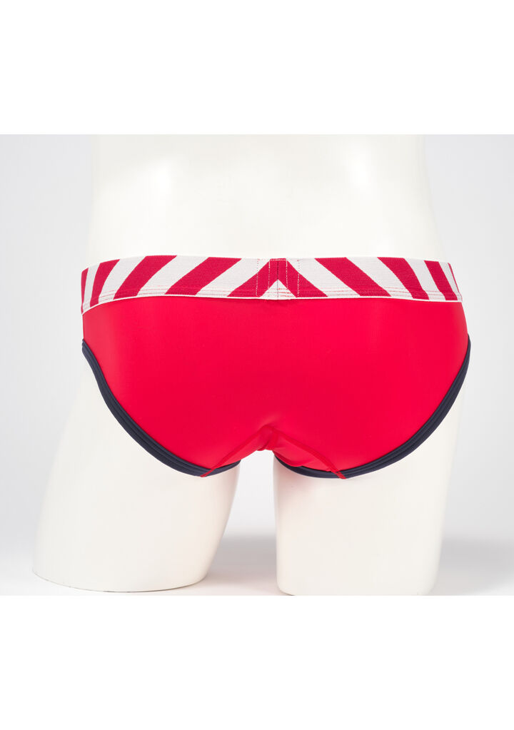 Diagonal Stripe Flat Bikini,red, medium image number 2