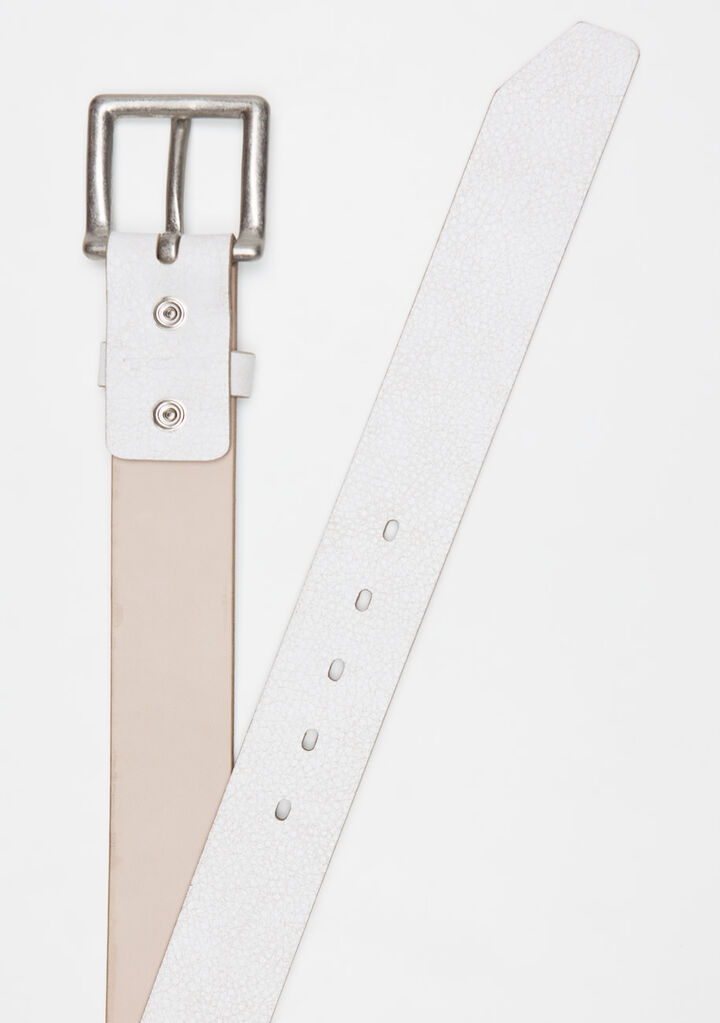 Men's Belt/White Cracking,white, medium image number 3
