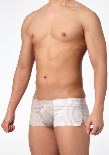 Dual Stripe Fit-trunks,beige, small image number 1