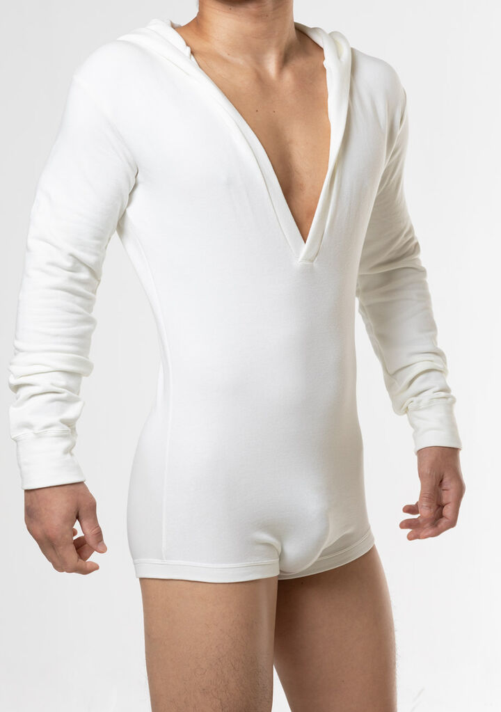 High Gauge Bare Fleece-Lined Union Suit,white, medium image number 4